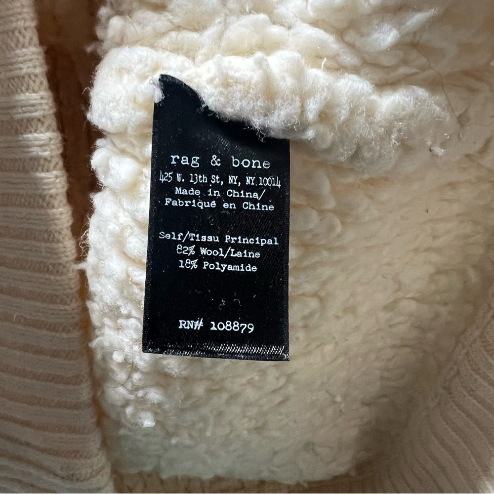 Rag & Bone Fuzzy Sherpa Popcorn Cream Sweater Siz… - image 2
